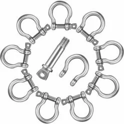 OSQI 10PCS 304 Acier Inoxydable M4 D Anneau Vis Manilles Avec Broches Arc Manille Vis Pin Matériel Gréement Arc Manille Chape Manilles Robustes Pour Ancre, Camping Et Randonnée -Treuil, cric, palan et accessoires Soldes Boutique 65506862 5