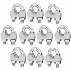 PESCE 10 Pieces M5 U-Shaped Clamp Wire Rope Clamp U-Shaped Clamps, Stainless Steel For Tensioning Wire Ropes For Industry, Household, Shipping, Etc.