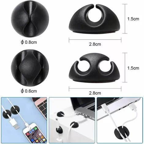 CESIèCLEFOU Clips Câble, Rangements De Câbles Et Serre-câbles, Maintient Et Cache-câbles Pour Fils Electriques, Câbles De Charge, Chargeurs De Téléphones Cellulaires, Câbles Audio(15pcs)Lefou 2 CESIèCLEFOU Clips Câble, Rangements De Câbles Et Serre-câbles, Maintient Et Cache-câbles Pour Fils Electriques, Câbles De Charge, Chargeurs De Téléphones Cellulaires, Câbles Audio(15pcs)Lefou – Image 2