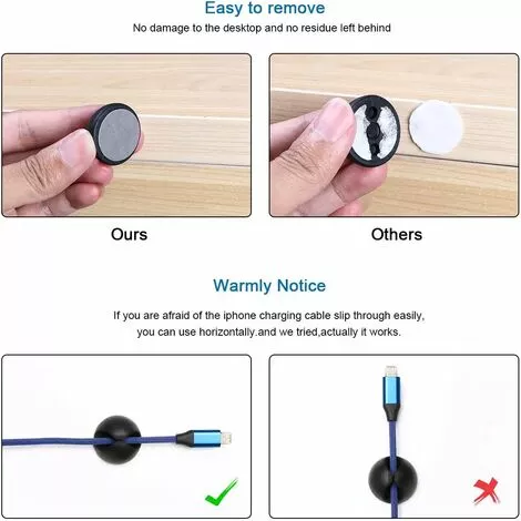 CESIèCLEFOU Clips Câble, Rangements De Câbles Et Serre-câbles, Maintient Et Cache-câbles Pour Fils Electriques, Câbles De Charge, Chargeurs De Téléphones Cellulaires, Câbles Audio(15pcs)Lefou 3 CESIèCLEFOU Clips Câble, Rangements De Câbles Et Serre-câbles, Maintient Et Cache-câbles Pour Fils Electriques, Câbles De Charge, Chargeurs De Téléphones Cellulaires, Câbles Audio(15pcs)Lefou – Image 3