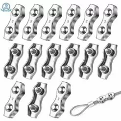 LADACèE 15 Pcs Serre-câbles M3 Pinces à Câble En Acier Inoxydable 304 Clips De Câble Métallique Duplex Pince De Corde De Câble Pour Corde à Linge L'industrie