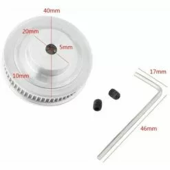 MONLY Poulies De Courroie De Distribution En Aluminium GT2 60 Dents - Par - Alésage De 5 Mm - Pour Imprimante 3D -Treuil, cric, palan et accessoires Soldes Boutique 65757480 2