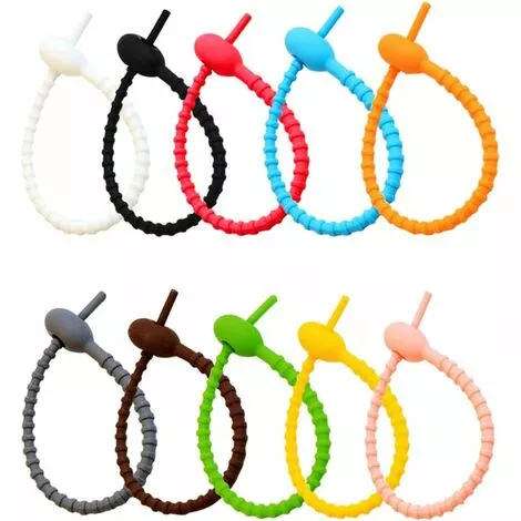 MONLY Attaches De Câble En Silicone 24 Pièces Attaches De Sac En Silicone Coloré Coloré Multi-Usages Silicone Ties Serre-Câbles En Silicone Cravates Torsadées En Silicone Colorées Attaches De Câble 1 MONLY Attaches De Câble En Silicone 24 Pièces Attaches De Sac En Silicone Coloré Coloré Multi-Usages Silicone Ties Serre-Câbles En Silicone Cravates Torsadées En Silicone Colorées Attaches De Câble