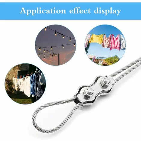 YEURIé M4 Duplex Clips Serre-Câbles, 10 Pièces Pinces De Câble Métallique Duplex En Acier Inoxydable 304, Câble à Pince 4mm Pour Cordes à Linge En Câble Métallique 4 YEURIé M4 Duplex Clips Serre-Câbles, 10 Pièces Pinces De Câble Métallique Duplex En Acier Inoxydable 304, Câble à Pince 4mm Pour Cordes à Linge En Câble Métallique â Image 4