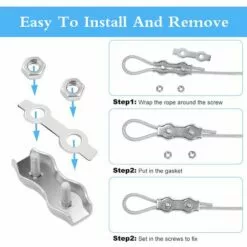 YEURIé M4 Duplex Clips Serre-Câbles, 10 Pièces Pinces De Câble Métallique Duplex En Acier Inoxydable 304, Câble à Pince 4mm Pour Cordes à Linge En Câble Métallique 9 YEURIé M4 Duplex Clips Serre-Câbles, 10 Pièces Pinces De Câble Métallique Duplex En Acier Inoxydable 304, Câble à Pince 4mm Pour Cordes à Linge En Câble Métallique -Treuil, cric, palan et accessoires Soldes Boutique 65775183 5