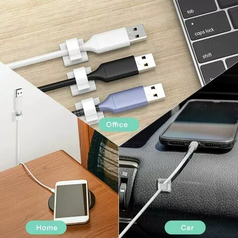 YEURIé Lot De 10 Clips De Câble Adhésifs Pour Voiture, Bureau Et Maison Blanc 5 YEURIé Lot De 10 Clips De Câble Adhésifs Pour Voiture, Bureau Et Maison Blanc – Image 5