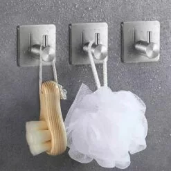 BDD 4 Crochets Adhésifs, Crochets Muraux De Salle De Bain En Acier Inoxydable, Scotchés, Crochets De Salle De Bain Auto-adhésifs -Treuil, cric, palan et accessoires Soldes Boutique 65905359 3