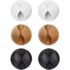 EINEMGELD Lot De 6 Clips Câble Durable, Range-câbles Et Serre-câbles, Self-adhésif, Organiseur Et Rangement De Bureau