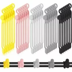 YEURIé 30 Attaches De Câble En Silicone Serre-Câbles Réutilisables Stockage De Câble Réglable Organisateur De Fils De Charge Polyvalent