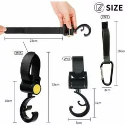 MèREÉTERNEL Crochets Poussette, 4 Pack Crochet Landau, Universel Crochet De Poussette, Pour Accrocher Les Sacs à Provisions Sac à Mains Sac A Langer Ternel -Treuil, cric, palan et accessoires Soldes Boutique 66174269 3