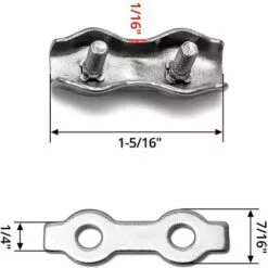 LADACèE Lot De 12 Bornes Doubles Pour Câbles Métalliques M3, Pinces Pour Fils Duplex En Acier Inoxydable 304, Câble à Pince Pour Corde Métallique Duplex, Largement Utilisées Dans L'industrie -Treuil, cric, palan et accessoires Soldes Boutique 66174291 4