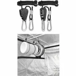 JOORRT 1 Paires Sangle à Cliquet Corde 1/8 Pouces Rope Ratchet Robuste Réglable Pour Lampe à Suspension Growth, Capacité De 70 Kg Par Paire -Treuil, cric, palan et accessoires Soldes Boutique 66341418 5