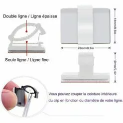 100PCS Clips Câbles Adhésif 3M Durables, Rangement De Cordon Serre-Câbles, Gestion De Câble Support Organiseur De Fils Electriques Réglable Pour Bureau/Maison/TV/Chargeur/Voiture/PC (Blanc),Adélala -Treuil, cric, palan et accessoires Soldes Boutique 66379126 4