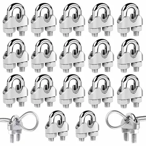 15 Pièces Serre Cable Acier,Serre Cable Inox 304 U Boulon Clip De Câble Métalliques,Pour Câble Métallique En Acier De M3 Mm/M4 Mm/M5 Mm,Corde (Trois Tailles)——Adélala 1 15 Pièces Serre Cable Acier,Serre Cable Inox 304 U Boulon Clip De Câble Métalliques,Pour Câble Métallique En Acier De M3 Mm/M4 Mm/M5 Mm,Corde (Trois Tailles)——Adélala