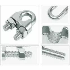 15 Pièces Serre Cable Acier,Serre Cable Inox 304 U Boulon Clip De Câble Métalliques,Pour Câble Métallique En Acier De M3 Mm/M4 Mm/M5 Mm,Corde (Trois Tailles)——Adélala 8 15 Pièces Serre Cable Acier,Serre Cable Inox 304 U Boulon Clip De Câble Métalliques,Pour Câble Métallique En Acier De M3 Mm/M4 Mm/M5 Mm,Corde (Trois Tailles)——Adélala -Treuil, cric, palan et accessoires Soldes Boutique 66380331 4