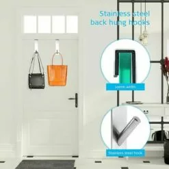 FLETéçA Lot De 2 Crochets De Porte De Douche Extensibles, Crochet à Serviette En Acier Inoxydable Robuste Sans Perçage Sur Le Crochet De Porte Pour Porte De Douche En Verre Sans Cadre De Salle De Bain -Treuil, cric, palan et accessoires Soldes Boutique 66961637 5