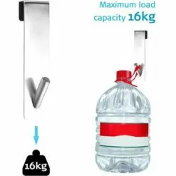 FLETéçA Lot De 4 Crochets De Porte De Douche Extensibles, Crochet à Serviette En Acier Inoxydable Robuste Sans Perçage Sur Le Crochet De Porte Pour Porte De Douche En Verre Sans Cadre De Salle De Bain -Treuil, cric, palan et accessoires Soldes Boutique 66961805 3