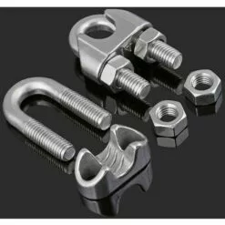 FLETéçA 5 Pièces M6 Pince À Câble En Acier Pinces En Forme De U Boulon En U Pince À Corde En Forme De U Pour Câble Corde À Linge En Acier Serre-Câble En Acier Pinces En Acier -Treuil, cric, palan et accessoires Soldes Boutique 66962087 5