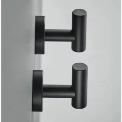 FLETéçA Lot De 2 Crochets Muraux En Acier Inoxydable Brossé（Noir） -Treuil, cric, palan et accessoires Soldes Boutique 66962625 5