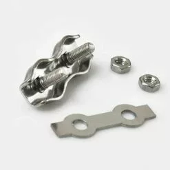 FLETéçA 12 PièCes Duplex Pinces En Acier Inoxydable Double Serre CâBles Inox Connecteur De Corde Pince Serre CâBles Duplex Pince M2 Pince De CâBle Pour CâBles De CâBles MéTalliques De 1.5mm, Argent -Treuil, cric, palan et accessoires Soldes Boutique 66967453 4