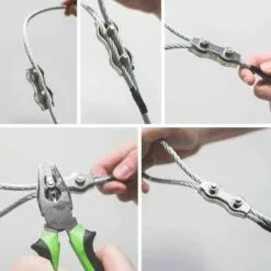 FLETéçA 12 PièCes Duplex Pinces En Acier Inoxydable Double Serre CâBles Inox Connecteur De Corde Pince Serre CâBles Duplex Pince M2 Pince De CâBle Pour CâBles De CâBles MéTalliques De 1.5mm, Argent -Treuil, cric, palan et accessoires Soldes Boutique 66967453 5