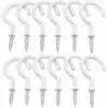 FLETéçA 12 Pièces Crochets à Visser Plafond Vis Crochet En Vinyle Crochets Muraux De Plafond Pour Usage D'intérieur Et De Plein Air(Blanc)