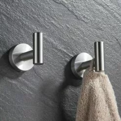 FLETéçA Lot De 2 Crochets Muraux En Acier Inoxydable Brossé 7 FLETéçA Lot De 2 Crochets Muraux En Acier Inoxydable Brossé -Treuil, cric, palan et accessoires Soldes Boutique 66969237 3