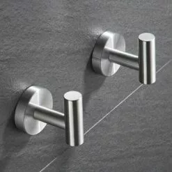 FLETéçA Lot De 2 Crochets Muraux En Acier Inoxydable Brossé 8 FLETéçA Lot De 2 Crochets Muraux En Acier Inoxydable Brossé -Treuil, cric, palan et accessoires Soldes Boutique 66969237 4