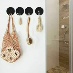 FLETéçA 10 Pièces Crochet Adhésif , Crochet Mural Salle De Bains En Acier Inox, Porte Serviette Auto-Adhesif Imperméable Pour La Cuisine, Le Salon Et Le Bureau,Pas Besoin De Poinçonner -Treuil, cric, palan et accessoires Soldes Boutique 66969587 3