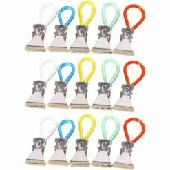 FLETéçA Clips De Torchon, Métal Clips De Cuisine Suspendus, Multicolores Serviette Accrochant Le Crochet Pour Tissu, Soutiens-Gorge, Chaussettes, Gants, Pantalons 46 X 16 X 7 Mm (15pcs)
