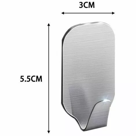 FLETéçA Crochets Adhésif Crochet Mural Acier Inoxydable Porte Serviettes Pour Cuisine Salle De Bain 8 Pièces 3 FLETéçA Crochets Adhésif Crochet Mural Acier Inoxydable Porte Serviettes Pour Cuisine Salle De Bain 8 Pièces – Image 3