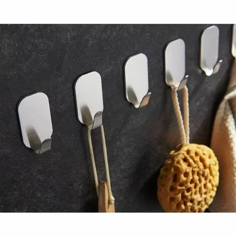 FLETéçA Crochets Adhésif Crochet Mural Acier Inoxydable Porte Serviettes Pour Cuisine Salle De Bain 8 Pièces 4 FLETéçA Crochets Adhésif Crochet Mural Acier Inoxydable Porte Serviettes Pour Cuisine Salle De Bain 8 Pièces – Image 4