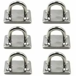 FLETéçA M6 Patère De Fixation Au Plafond Crochet De Fixation Murale En Acier Inoxydable 304 Pour Balançoire De Yoga, Quincaillerie Pour Bateau Paquet De 6 (vis Non Incluses)