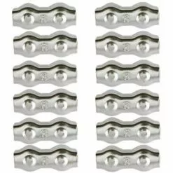 YIENJAOY Serre-câble , AGILITY Serre Cable Acier 3mm 12 Pièces Serre Câbles Duplex Pince De Câble Acier Inoxydable 304 D'agrafe De Câble,Câble Poignées Pour 2mm Câble Métalliques Pince À Câble Corde à Linge