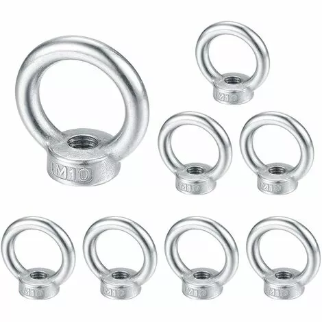 GGNRALNY M10 écrou à Oeil, Anneau De Levage Boulon à œil, Acier Inoxydable 304 écrou De Bague, Piton à Visser Ecrous - 8 Pcs 1 GGNRALNY M10 écrou à Oeil, Anneau De Levage Boulon à œil, Acier Inoxydable 304 écrou De Bague, Piton à Visser Ecrous - 8 Pcs