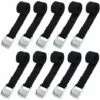 GGNRALNY 10pcs Sangle D'arrimage 2*39CM Kit De Fixation Pour Moto/ Voiture/ Porte Vélo Sangle De Serrage Charge Maximale 500 Kg - Noir