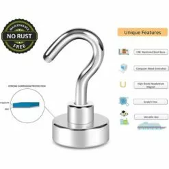 ZOLGINAH Lot De 10 Crochets Magnétiques, 10 Kg + Aimant Puissant Avec Crochet Pour Réfrigérateur, Crochet De Croisière Robuste Pour Plafond, Crochet Magnétique -Treuil, cric, palan et accessoires Soldes Boutique 67395267 5