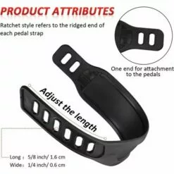 TANèTUE 2 Paires De Sangles De Pédale De Vélo D'exercice Sangles De Pédale Universelles De 1,7 X 12 Pouces Pour Vélo D'exercice à La Maison Ou Au Gymnase -Treuil, cric, palan et accessoires Soldes Boutique 67425734 3