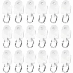 TANèTUE Crochets De Planeur De Rideau Rail De Voie Rail De Rideau Rouleaux De Roue Muets Crochet Poulie à Billes 50PCS (2,4 X 1,5 X 1 CM)