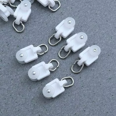 TANèTUE Crochets De Planeur De Rideau Rail De Voie Rail De Rideau Rouleaux De Roue Muets Crochet Poulie à Billes 50PCS (2,4 X 1,5 X 1 CM) 3 TANèTUE Crochets De Planeur De Rideau Rail De Voie Rail De Rideau Rouleaux De Roue Muets Crochet Poulie à Billes 50PCS (2,4 X 1,5 X 1 CM) – Image 3