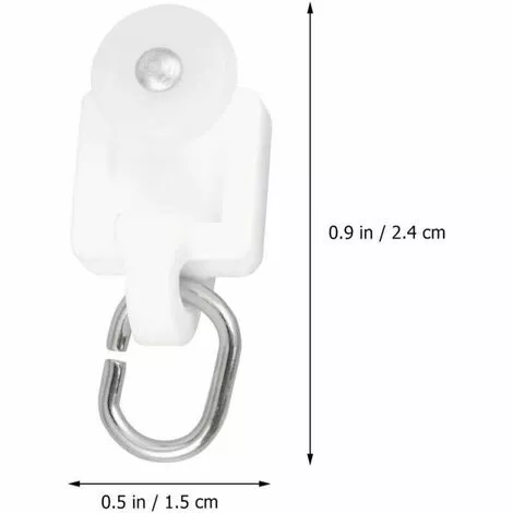 TANèTUE Crochets De Planeur De Rideau Rail De Voie Rail De Rideau Rouleaux De Roue Muets Crochet Poulie à Billes 50PCS (2,4 X 1,5 X 1 CM) 4 TANèTUE Crochets De Planeur De Rideau Rail De Voie Rail De Rideau Rouleaux De Roue Muets Crochet Poulie à Billes 50PCS (2,4 X 1,5 X 1 CM) – Image 4