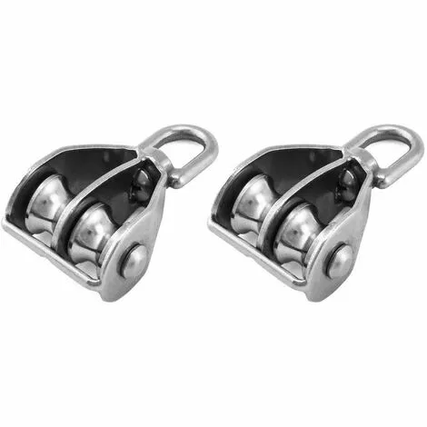 MèREÉTERNEL M15 Bloc De Poulie Double En Acier Inoxydable 304, Pivotant Double Poulie De Levage, Pack Of 2 Ternel 1 MèREÉTERNEL M15 Bloc De Poulie Double En Acier Inoxydable 304, Pivotant Double Poulie De Levage, Pack Of 2 Ternel