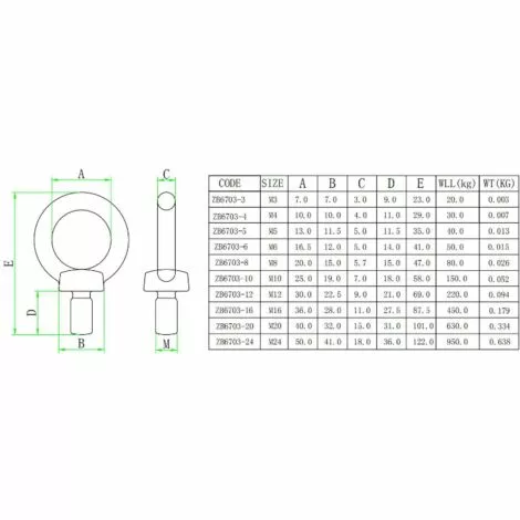 YIDOMDE Lot De 6 Boulons à Anneau De Levage Serre-câbles Mâles En Acier Inoxydable 304 M12 4 YIDOMDE Lot De 6 Boulons à Anneau De Levage Serre-câbles Mâles En Acier Inoxydable 304 M12 – Image 4