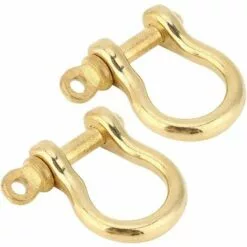 ENLENK 2 Ensemble Manille D'ancre En Laiton Pur Type U Porte-clés Porte-clés Crochet Boucle De Connexion Dorée Manille 10mm Manille U -Treuil, cric, palan et accessoires Soldes Boutique 67680987 3