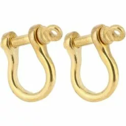 ENLENK 2 Ensemble Manille D'ancre En Laiton Pur Type U Porte-clés Porte-clés Crochet Boucle De Connexion Dorée Manille 10mm Manille U -Treuil, cric, palan et accessoires Soldes Boutique 67680987 5