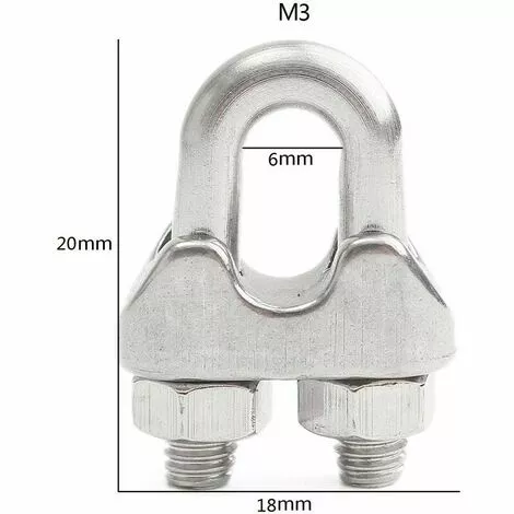 QERSTA Attaches Pour Câbles Métalliques M3, Serre-câbles étrie, U Boulon Clip De Câble En Acier Inoxydable De 3mm De Diamètre, Lot De 12 Carivent 3 QERSTA Attaches Pour Câbles Métalliques M3, Serre-câbles étrie, U Boulon Clip De Câble En Acier Inoxydable De 3mm De Diamètre, Lot De 12 Carivent – Image 3