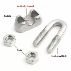 QERSTA Attaches Pour Câbles Métalliques M3, Serre-câbles étrie, U Boulon Clip De Câble En Acier Inoxydable De 3mm De Diamètre, Lot De 12 Carivent 8 QERSTA Attaches Pour Câbles Métalliques M3, Serre-câbles étrie, U Boulon Clip De Câble En Acier Inoxydable De 3mm De Diamètre, Lot De 12 Carivent -Treuil, cric, palan et accessoires Soldes Boutique 67872518 4