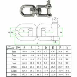 YIENJAOY AGILITY Émerillon Manilles Chaînes D'ancrage D'amarrage Connecteur Pivotant En 304 INOX Pour Bateau Marine - 8mm -Treuil, cric, palan et accessoires Soldes Boutique 67902487 4
