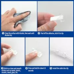 ABCRITAL Clips De Câble Auto-adhésifs Organisateur Drop Wire Holder Cord Management -White -Treuil, cric, palan et accessoires Soldes Boutique 67947690 4