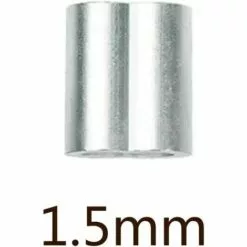 LADACèE 100 Pcs Manchons En Aluminium, Ferrules En Aluminium De Câble Métallique, Clip à Sertir En Aluminium Avec Double Embouts Pour Câbles Métalliques, Aircraft Câble, Argenté (1,5 Mm / 0,06 Pouce) -Treuil, cric, palan et accessoires Soldes Boutique 68006182 3